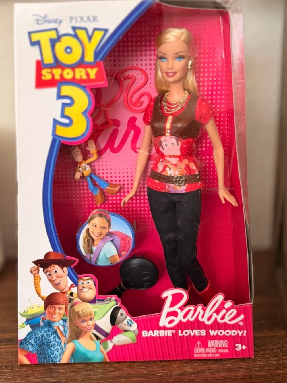 Toy Story 3 BARBIE LOVES WOODY!  By Mattel Disney Pixar Doll No. R9295 2009 NEW